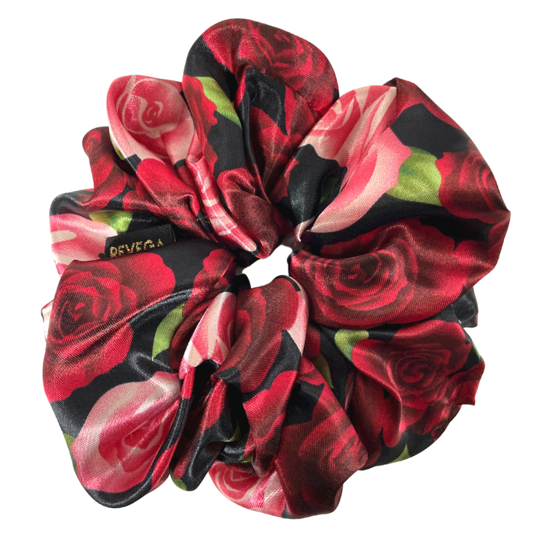 Oversized Hot Pink Satin Scrunchie Made in the UK – Revega